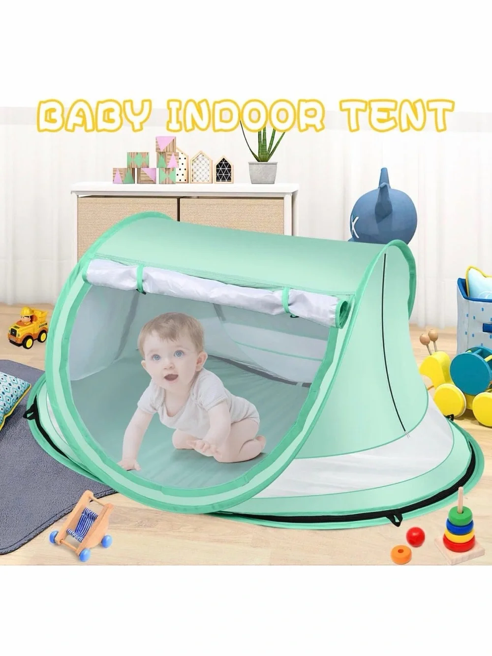 Kapeazo Green Baby👶🏻Pop Up UV Sun☀️Shade Beach🏖️Tent⛺️